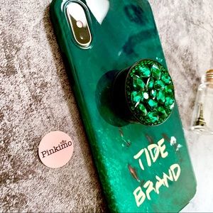 💕New iPhone X/XS/XS Max Green Rhinestone Case